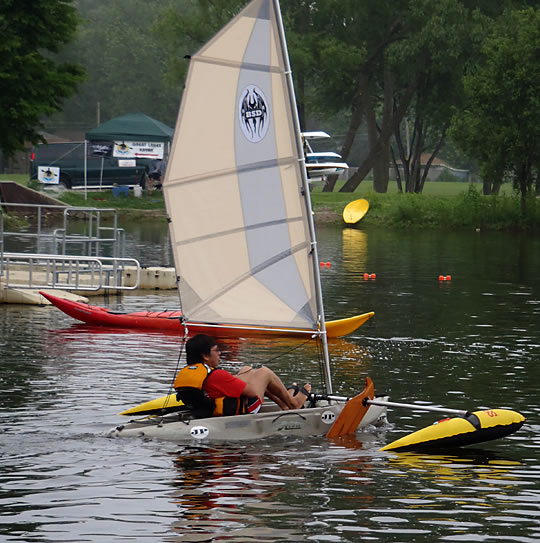 BSD Batwing Expedition Sail rig for kayaks in Chicago - June 2011