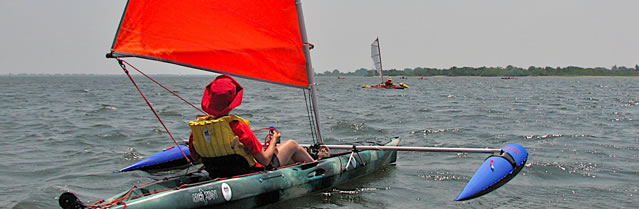 BSD Canoe sail and Boss outriggers