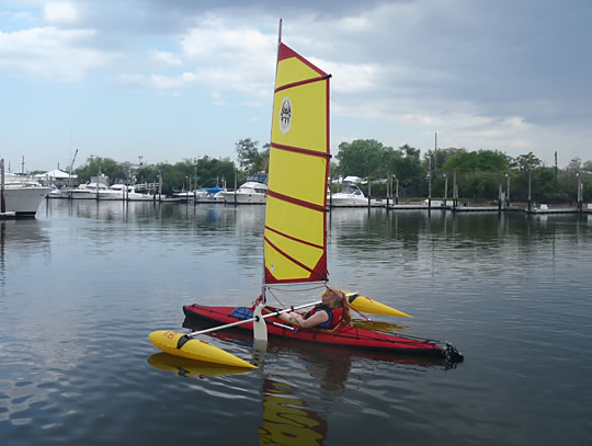 kayak Sport sail rig - BSD at Jersey Paddler and Sebago Canoe Club